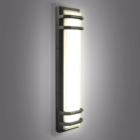 Luxrite Outdoor LED Wall Light 23.62in Modern Outdoor Wall Sconce 3CCT 3000K-5000K 20W Aluminum IP65 LR40317-1PK
